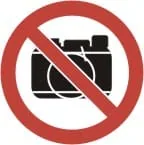 PROHIBITION PICTOGRAM - NO CAMERAS – Part No. P 564